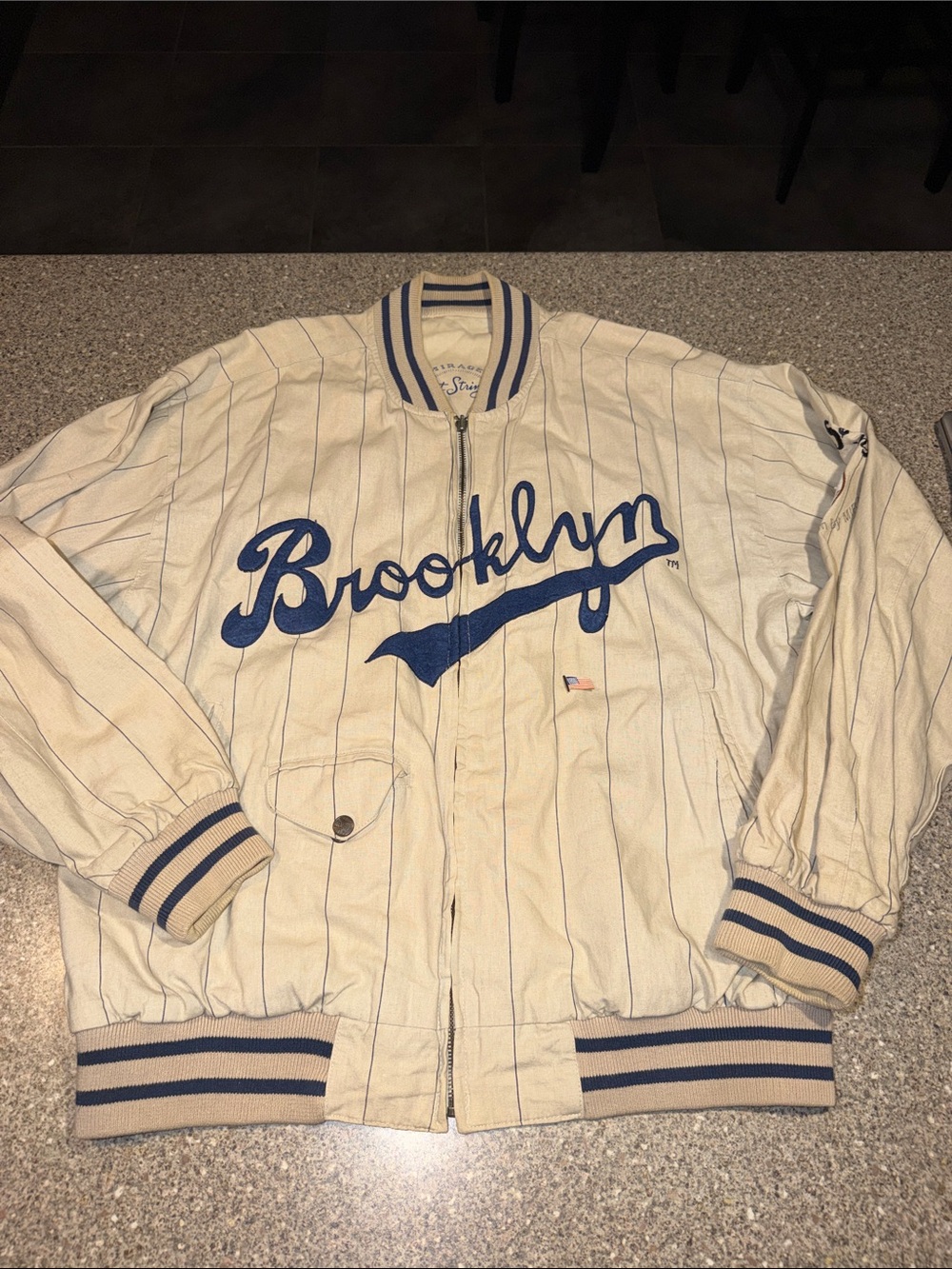 Mirage First String Brooklyn Dodgers 1990s vintage Reversible Baseball Jacket